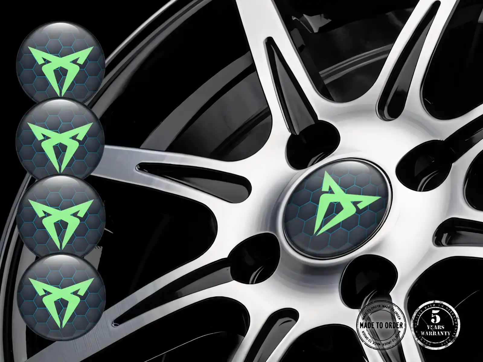 Seat Cupra Gewölbte Plaketten Logo Stilvolle Radsticker